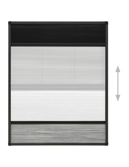 Zanzariera Plissettata Finestra Alluminio 80x100 cm con Tendina