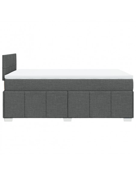 Giroletto a Molle con Materasso Grigio Scuro 120x190cm Tessuto