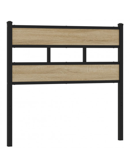 Testiera di Ricambio Rovere Sonoma 107 cm in Ferro e Legno Multistrato