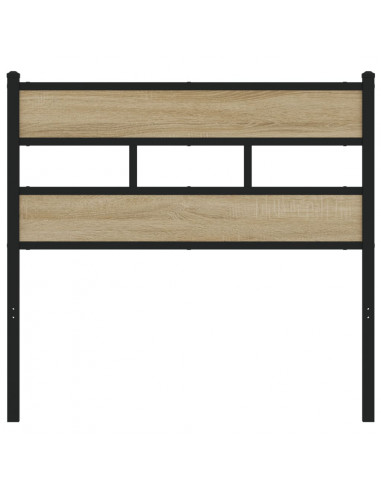 Testiera di Ricambio Rovere Sonoma 107 cm in Ferro e Legno Multistrato