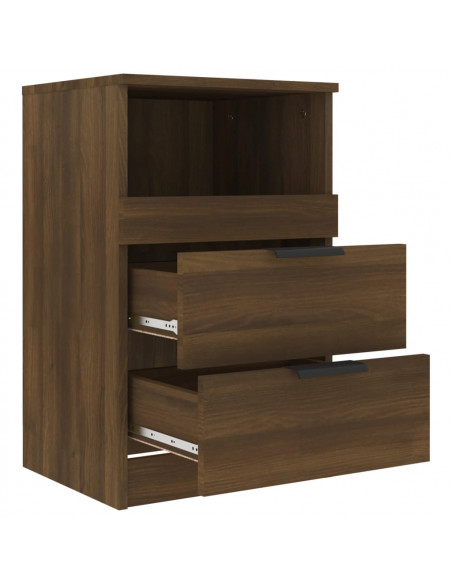 Comodino Rovere Marrone in Legno Multistrato