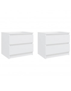 Comodini 2 pz Bianchi 50x39x43,5 cm in Legno Multistrato 2