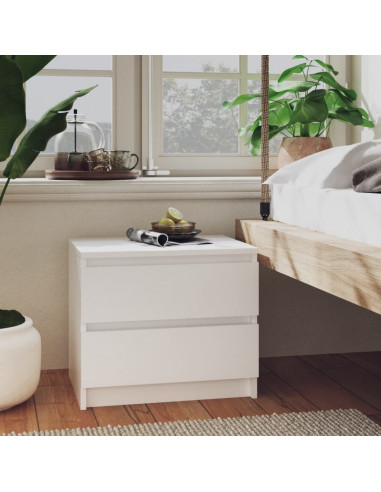 Comodini 2 pz Bianchi 50x39x43,5 cm in Legno Multistrato