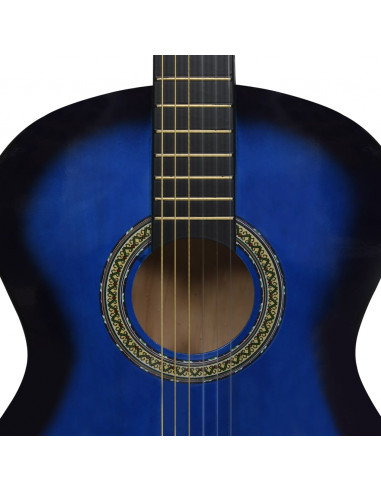 Chitarra Classica per Principianti con Custodia Blu 4/4 39"