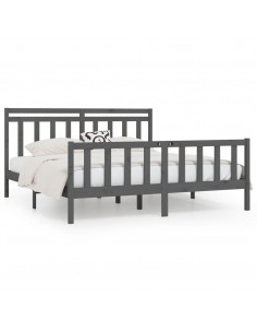 Giroletto Grigio in Legno Massello di Pino 200x200 cm 2