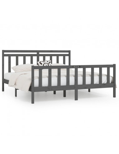 Giroletto Grigio in Legno Massello di Pino 200x200 cm