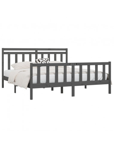 Giroletto Grigio in Legno Massello di Pino 200x200 cm