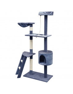 Albero per Gatti con Tiragraffi Sisal 150 cm Blu Scuro 2