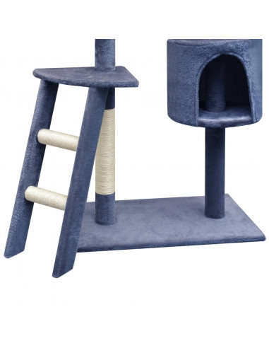 Albero per Gatti con Tiragraffi Sisal 150 cm Blu Scuro
