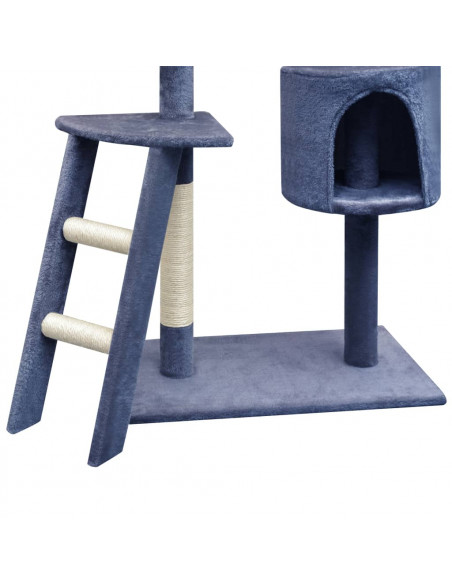 Albero per Gatti con Tiragraffi Sisal 150 cm Blu Scuro