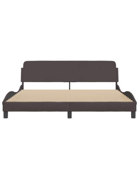 Giroletto con Testiera Marrone Scuro 180x200 cm in Tessuto