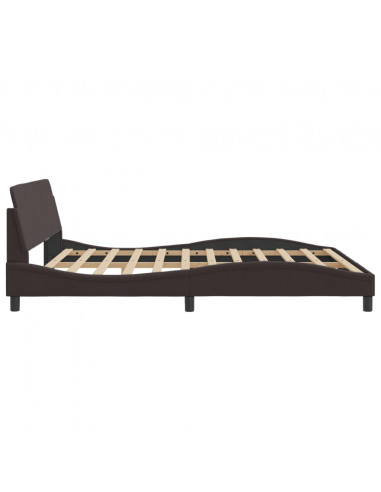 Giroletto con Testiera Marrone Scuro 180x200 cm in Tessuto