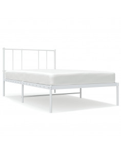 Giroletto con Testiera Metallo Bianco 100x200 cm 2