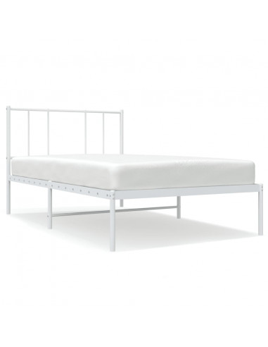 Giroletto con Testiera Metallo Bianco 100x200 cm