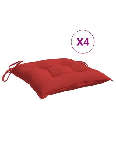 Cuscini per Sedia 4 pz Rossi 40x40x7 cm in Tessuto Oxford