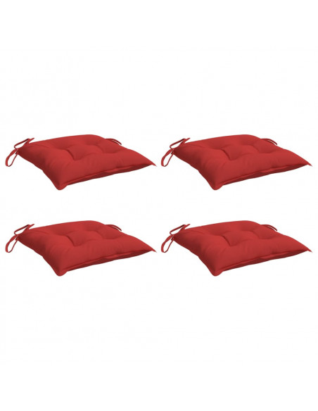 Cuscini per Sedia 4 pz Rossi 40x40x7 cm in Tessuto Oxford