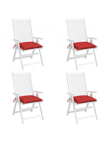 Cuscini per Sedia 4 pz Rossi 40x40x7 cm in Tessuto Oxford