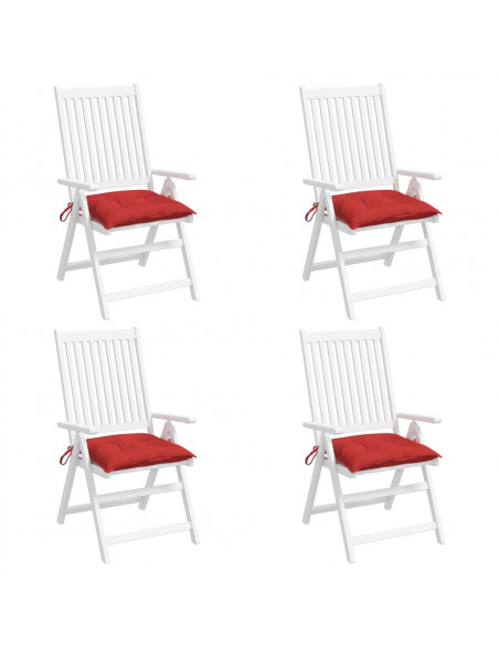 Cuscini per Sedia 4 pz Rossi 40x40x7 cm in Tessuto Oxford