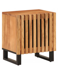 Comodino 40x34x46 cm in Legno Massello di Acacia 2