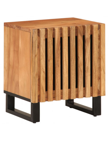 Comodino 40x34x46 cm in Legno Massello di Acacia