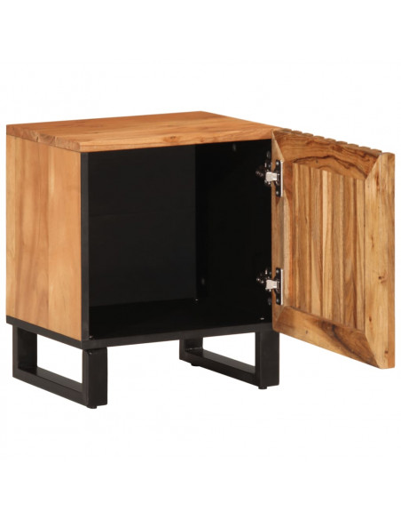 Comodino 40x34x46 cm in Legno Massello di Acacia