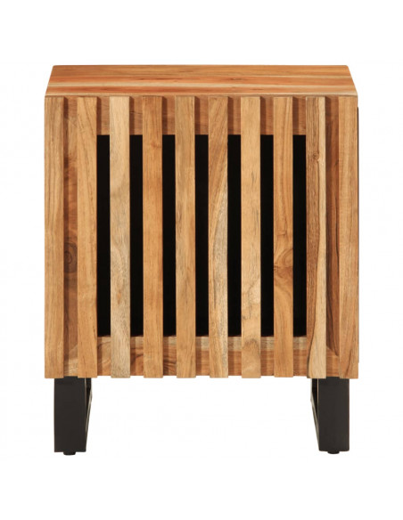 Comodino 40x34x46 cm in Legno Massello di Acacia