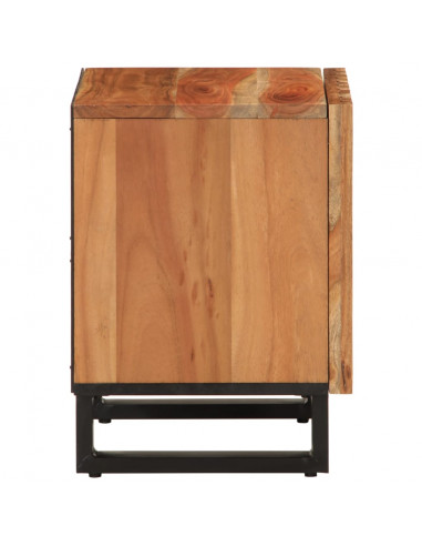 Comodino 40x34x46 cm in Legno Massello di Acacia