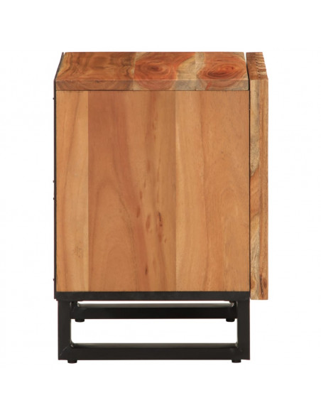 Comodino 40x34x46 cm in Legno Massello di Acacia