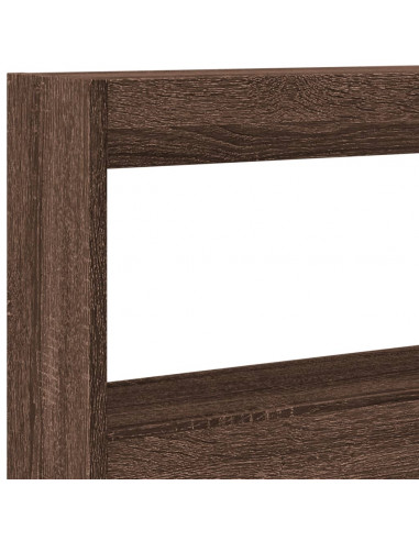 Testiera con Contenitore a LED Rovere Marrone 200x17x102 cm