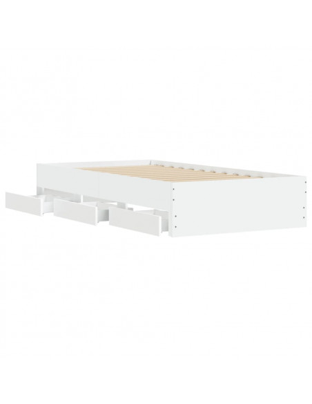 Giroletto con Cassetti Bianco 75x190 cm in Legno Multistrato