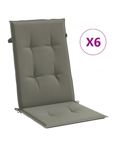 Cuscini Sedia Schiena Alta 6 Grigio Mélange 120x50x4 Tessuto
