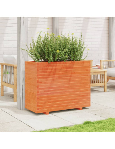 Fioriera Giardino Marrone Cera 90x40x72 cm Legno Massello Pino