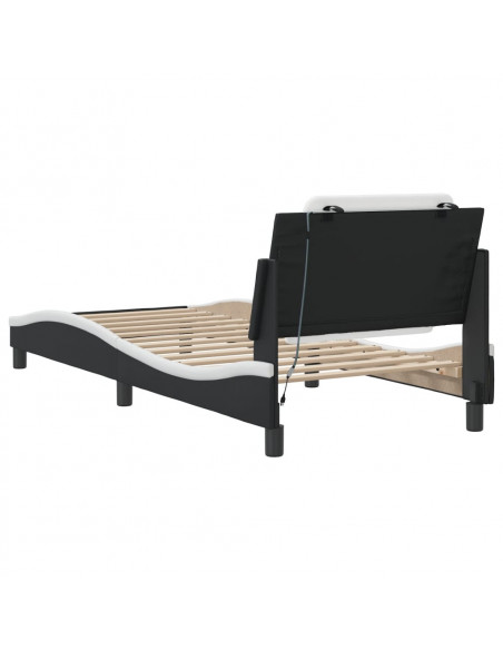Giroletto con Luci LED Nero e Bianco 80x200 cm in Similpelle