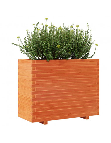 Fioriera Giardino Marrone Cera 90x40x72 cm Legno Massello Pino