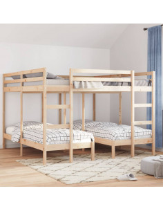 Giroletto Castello Triplo 200x200/80x200cm Legno Massello Pino 2