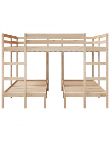 Giroletto Castello Triplo 200x200/80x200cm Legno Massello Pino