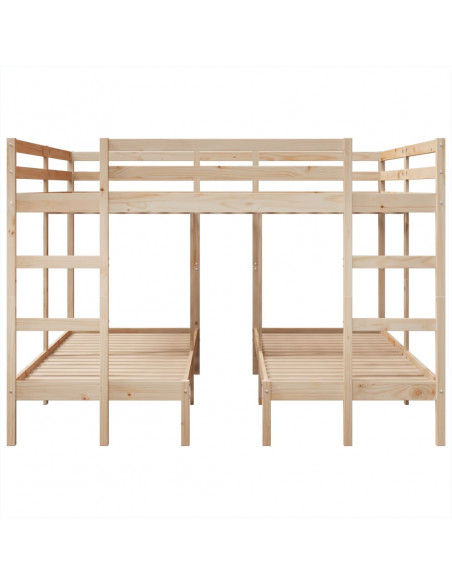 Giroletto Castello Triplo 200x200/80x200cm Legno Massello Pino