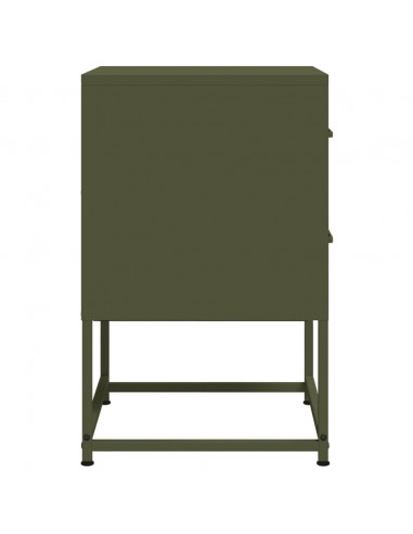 Comodino Verde Oliva 36x39x60,5 cm in Acciaio