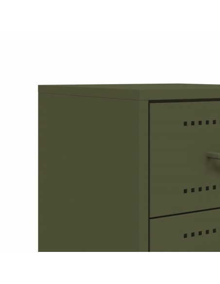 Comodino Verde Oliva 36x39x60,5 cm in Acciaio