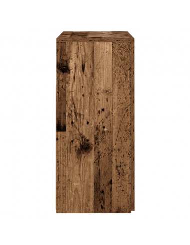 Credenza con Luci LED Legno Antico 80x35x75 cm in Truciolato
