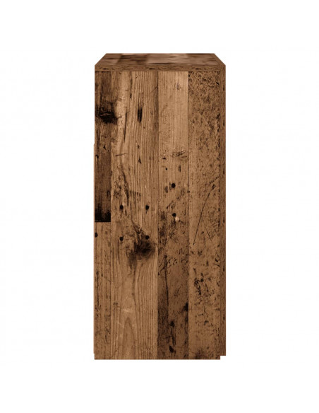 Credenza con Luci LED Legno Antico 80x35x75 cm in Truciolato