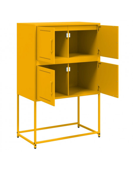 Credenza Giallo Senape 68,5x38,5x107 cm in Acciaio