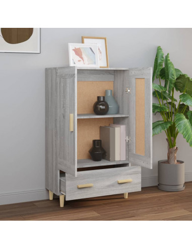 Credenza Grigio Sonoma 70x31x115 cm in Legno Multistrato