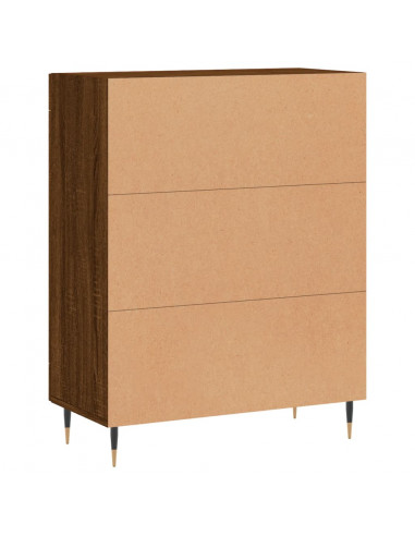 Credenza Rovere Marrone 69,5x34x90 cm in Legno Multistrato