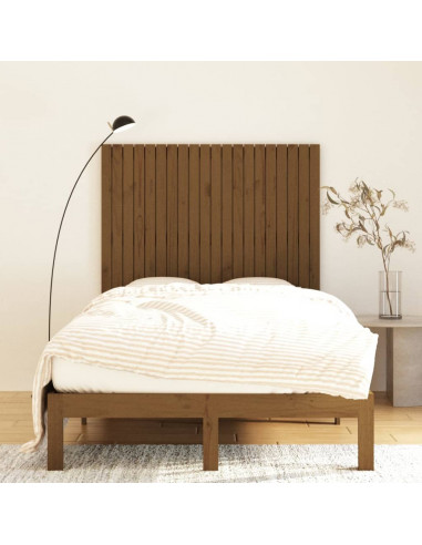 Testiera da Parete Miele 127,5x3x110 cm Legno Massello di Pino