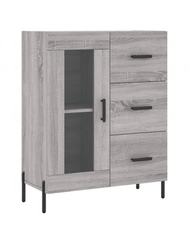 Credenza Grigio Sonoma 69,5x34x180 cm in Legno Multistrato