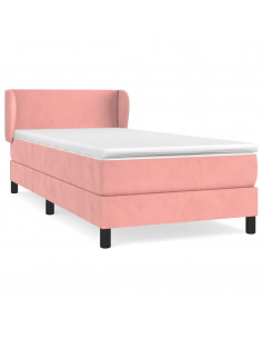 Giroletto a Molle con Materasso Rosa 80x200 cm in Velluto 2