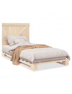 Giroletto con Testiera 100x200 cm Legno Massello di Pino 2