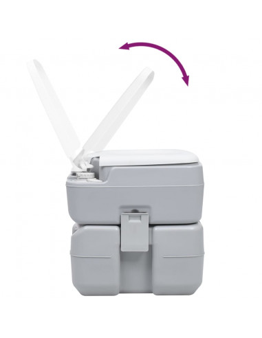 WC Portatile per Campeggio Grigio 20+10 L