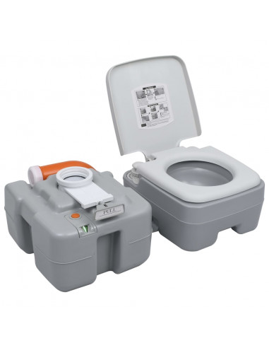 WC Portatile per Campeggio Grigio 20+10 L